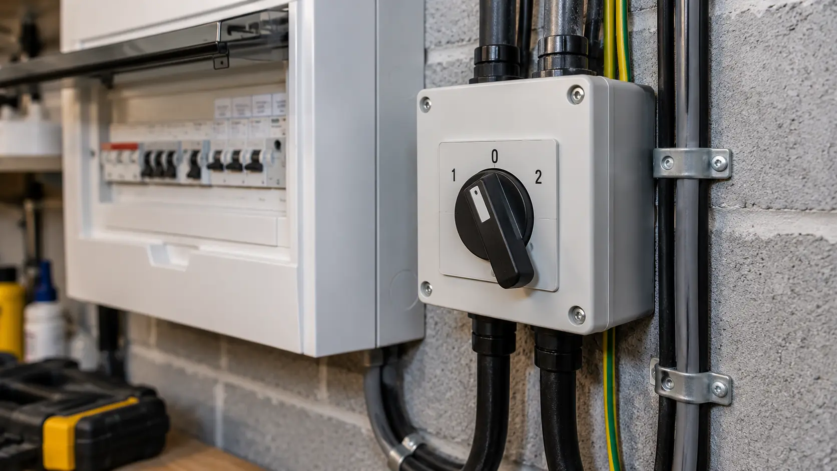 Manual change-over switch installation for homes and farms